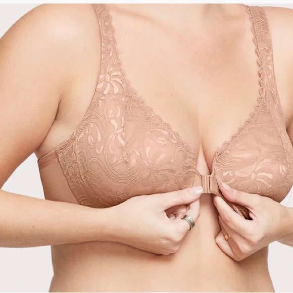Glamorise WonderWire Front-Closure Stretch Lace Bra 38D NWOT - Picture 3 of 13